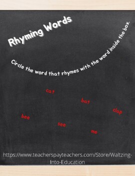 Preview of Rhyming word worksheets