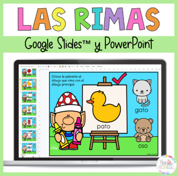 Preview of Rhyming words in spanish for Google Classroom™ | Rimas en Google slides™.