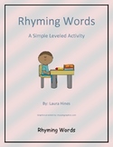 Rhyming words leveled worksheet