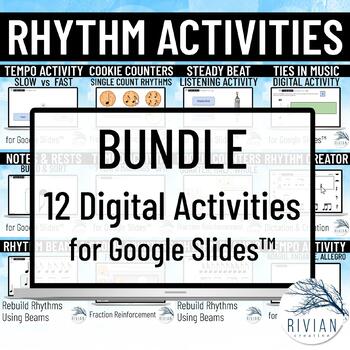 Preview of Rhythm Activities BUNDLE 12 Digital Music Activities for Google Slides