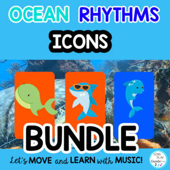 Preview of Rhythm Activities BUNDLE {ICONS} Video, Google Apps, Flash Cards Ocean Friends