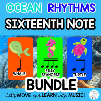 Preview of Rhythm Activities BUNDLE: {Sixteenth Notes} Video, Google Apps, Ocean Theme