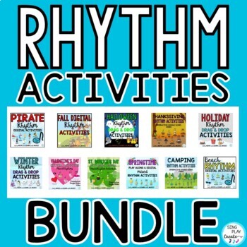 Preview of Rhythm Activities School Year Bundle:  Presentations, Videos, Google Slides