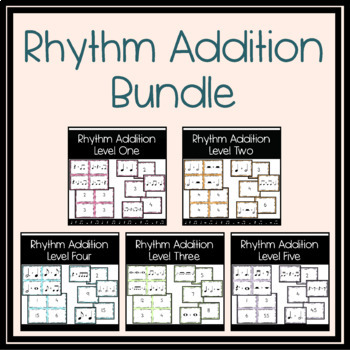 Preview of Rhythm Addition Math Equations Bundle:  Levels One - Five