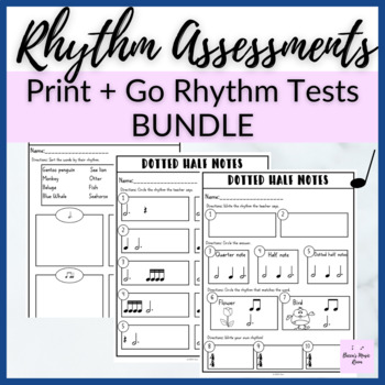 Preview of Rhythm Assessments for elementary music tests or exit tickets