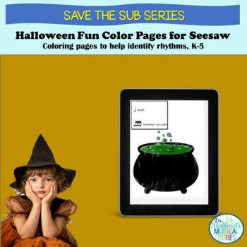 Preview of Rhythm-Based Halloween Color Pages/Composition Enrichment for SeeSaw