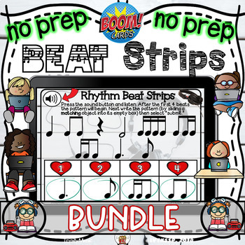 Preview of Rhythm Beat Strips BUNDLE (Distance Learning on Boom)