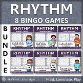Rhythm Bingo Games for Elementary Music Bundle {2 measures}