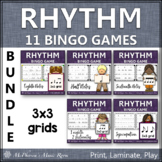 Rhythm Bingo Games for Elementary Music Mini Bundle 3x3 grids