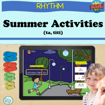 Preview of Rhythm Boom Cards Ta and titi, Summer Theme