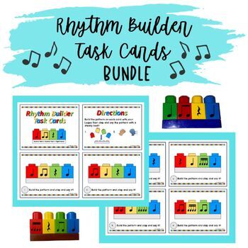 Preview of Rhythm Builder Task Cards BUNDLE for Elementary Music