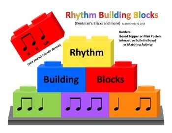 Preview of Rhythm Building Blocks - Border, Board Topper, Posters, Interactive Bulletin Bd