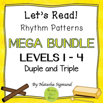 Preview of MEGA Bundle: Let's Read Rhythm Levels 1-4, Duple and Triple