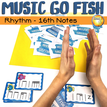 Preview of Rhythm  Reading Matching Card Game Activity - Sixteenth (16th) Note Go Fish