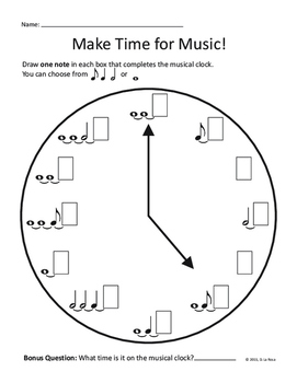 music math ties in music worksheets