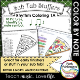 Rhythm Coloring 1A - Color by Note - Quarter Note/Rest, Ei