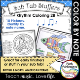 Rhythm Coloring 2B- Color by Note Name - Half Note, Quarte