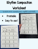 Rhythm Composition Worksheet - Quarter, Eighth, Quarter Re