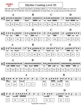Rhythm Counting, Level 3B - Music Theory by That Band Guy | TpT
