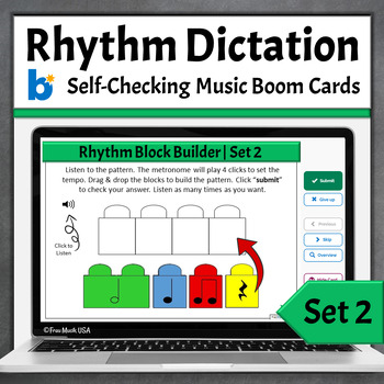 Preview of Rhythm Games for Music Class Studio or Homeschool Boom Cards - Set 2