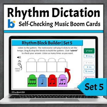 Preview of Rhythm Dictation Game Music Boom Cards - Set 5