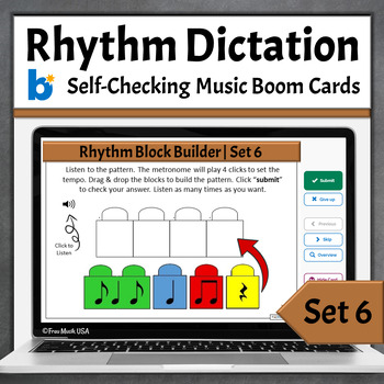 Preview of Online Rhythm Games for Music Class Boom Cards - Set 6