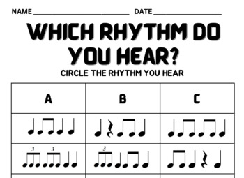 Preview of Rhythm Dictation Listening Assessment