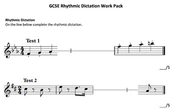 Preview of Rhythm Dictation Resources - Work pack & Answers