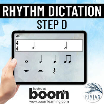 Preview of Rhythm Dictation Step D Music Theory Boom Cards
