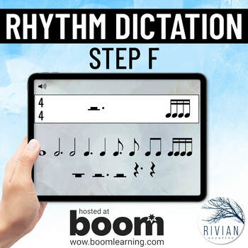 Preview of Rhythm Dictation Step F Music Theory Boom Cards