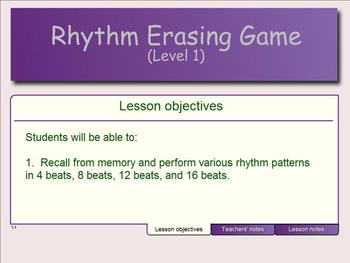 Preview of Rhythm Erase Game (Level 1) - SMARTBOARD/NOTEBOOK EDITION