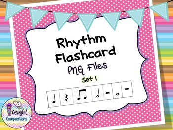 Preview of Rhythm Flashcard PNG Files Set 1