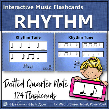 Preview of Rhythm Flashcards Dotted Quarter Note Interactive Rhythm Cards