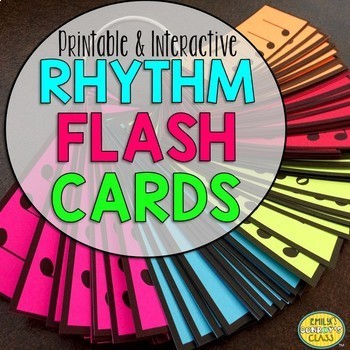 Preview of Projectable & Printable Rhythm Flashcards (150 Interactive Rhythm Cards)