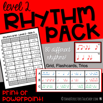 Preview of Rhythm Flashcards, Slides & Grids - Level 2 Rhythm Activities