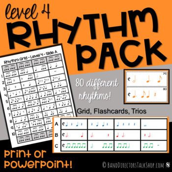 Preview of Rhythm Flashcards, Slides & Grids - Level 4 Rhythm Activities