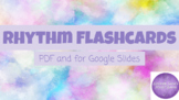 Rhythm Flashcards- Watercolor Theme (Google Slides Included)