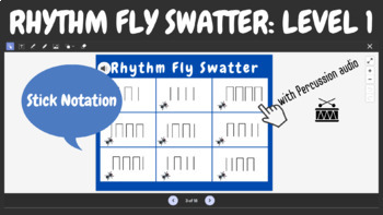 Preview of Rhythm Fly Swatter Stick Notation: Level 1 -Ta & Titi (w/ Percussion audio)
