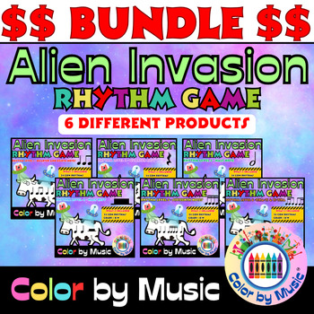 Preview of Rhythm Game "Alien Invader" | Bundle (End of Year Music Activity)