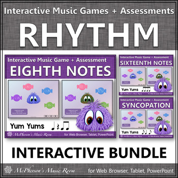 Preview of Rhythm Games Elementary Music Interactive Bundle {Yum Yums}