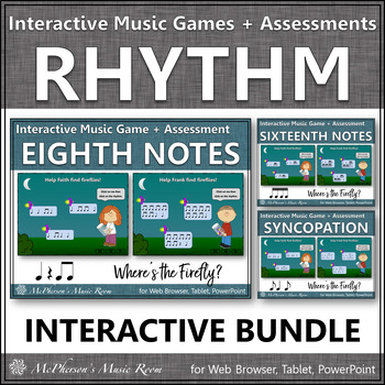 Preview of Rhythm Games Interactive Elementary Music Games + Assessments {Firefly}