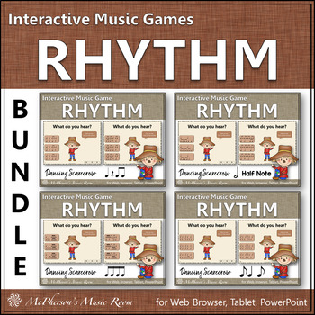 Preview of Rhythm Games Interactive Music Games Bundle {Dancing Scarecrow}