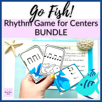 Preview of Rhythm Go Fish Card Game BUNDLE for Elementary Music Centers