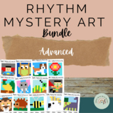 Rhythm ID Match Mystery Art Coloring Music Activity BUNDLE (advanced)