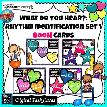 Preview of Rhythm Identification #1: BOOM CARDS-Digital Task Cards DISTANCE LEARNING