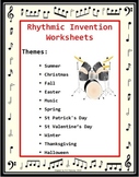 Music Activities: 12 Music Rhythm Invention Worksheets