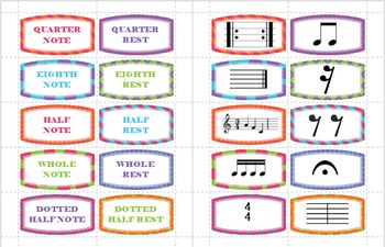 Preview of Rhythm Matching Card Game/Assessment