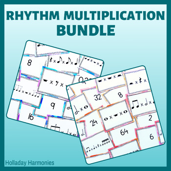 Preview of Rhythm Multiplication Math Equations Bundle: Level One and Two
