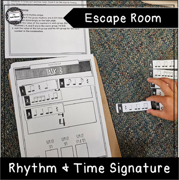 Preview of Rhythm and Time Signature Music Class Escape Room Activity