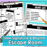 Rhythm and Time Signature Music Class Escape Room Activity